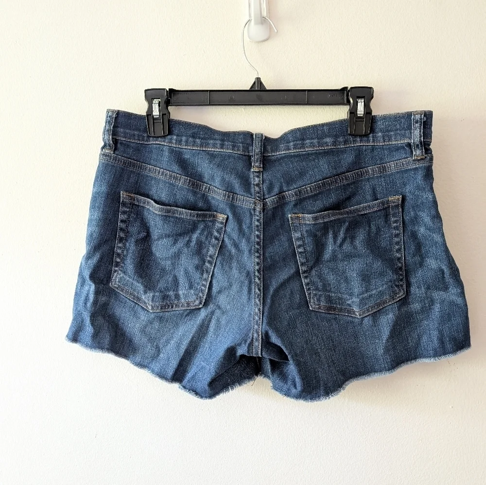 J Crew 29 Indigo Denim Jean Shorts Raw Hem Distressed